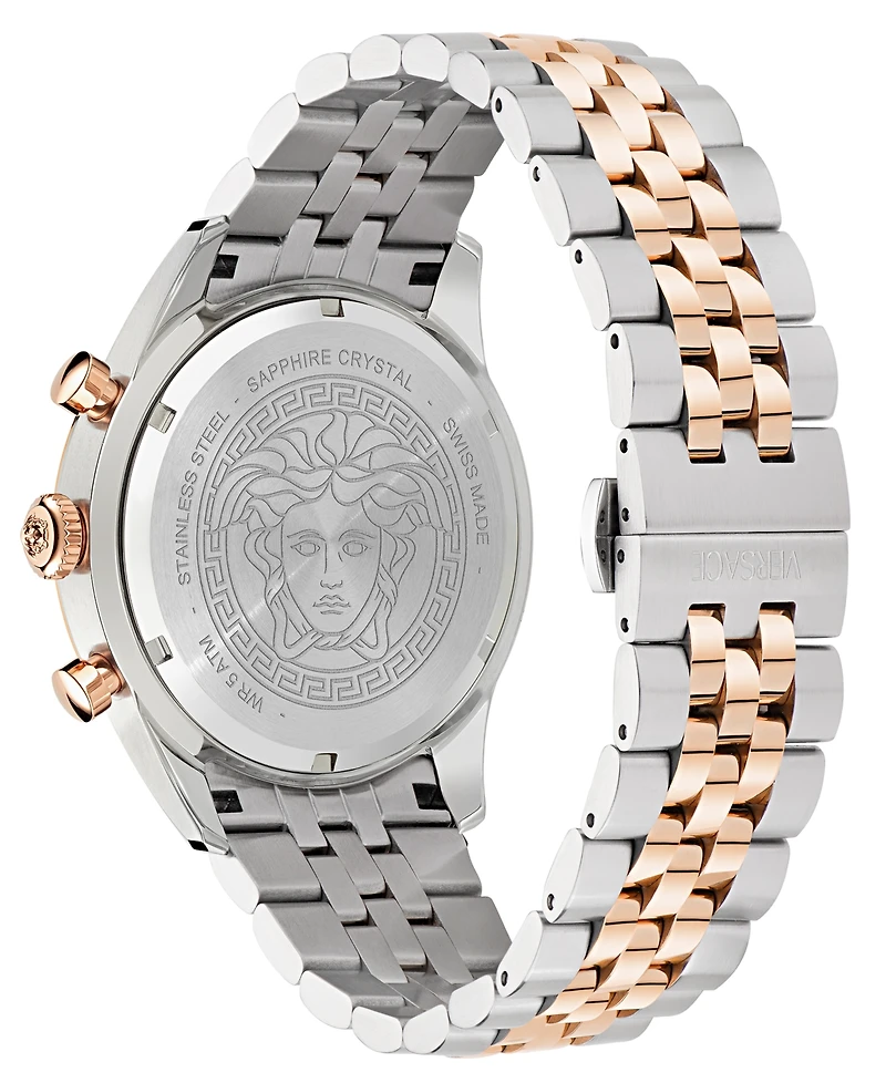 Versace Men's Swiss Chronograph Two-Tone Stainless Steel Bracelet Watch 44mm