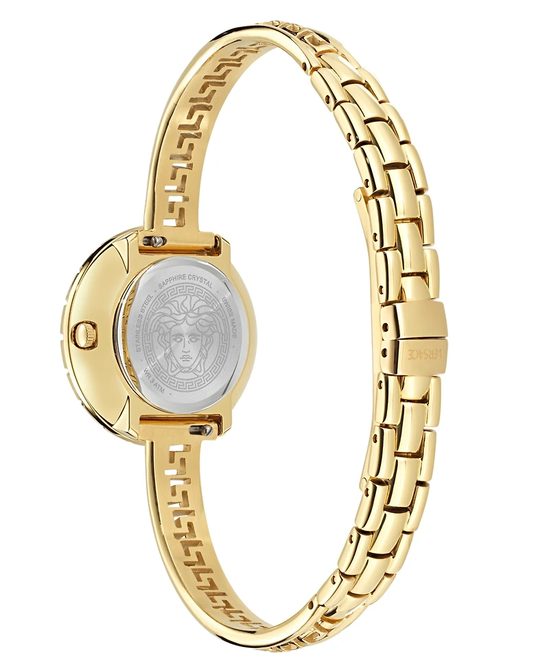Versace Women's Swiss Gold Ion Plated Stainless Steel Bangle Bracelet Watch 28mm