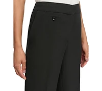 Karl Lagerfeld Women's Mid-Rise Crease-Front Bootcut Pants