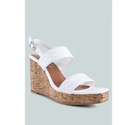mohana quilted high wedge heel sandals