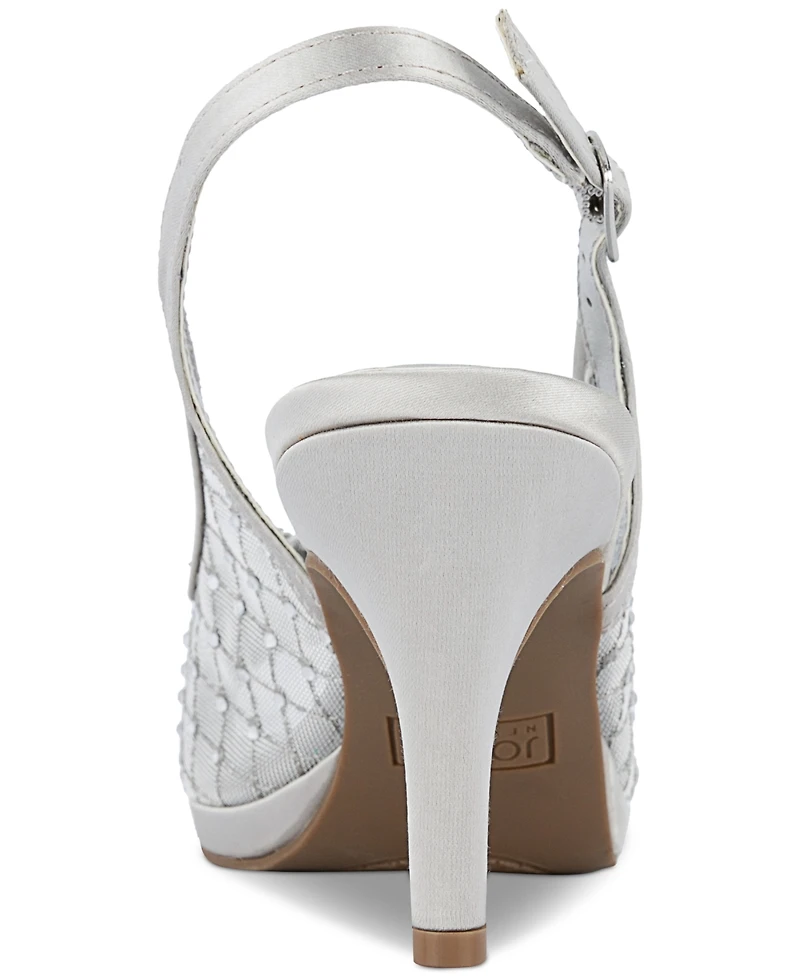 Jones New York Women's Breena Embellished Peep Toe Slingback Pumps
