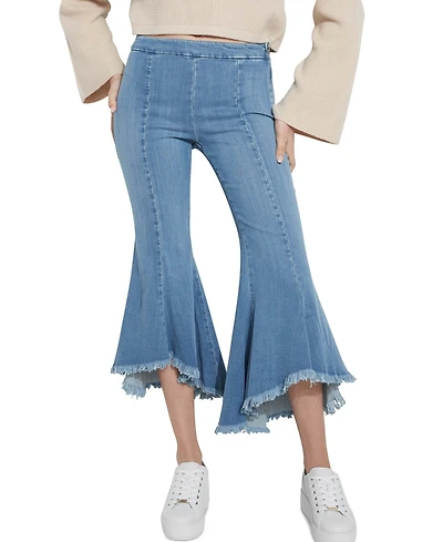 Guess Women'S Sofia 1981 Fringe-Trim Flare Jeans