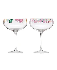 Cambridge Floral Bright Coupe Glasses, Set of 2