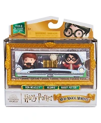 Harry Potter, Micro Magical Moments Year 2 Flying Car Figure Set with Harry, Ron, Hedwig Display Case