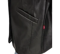 Levi's Women's Single-Breasted Faux-Leather Blazer