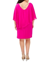 Msk Plus Size Embellished Chiffon-Overlay Dress