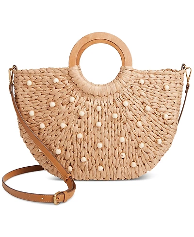 Style & Co Straw Tote Crossbody, Exclusively at Macy's