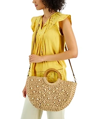 Style & Co Straw Tote Crossbody, Exclusively at Macy's