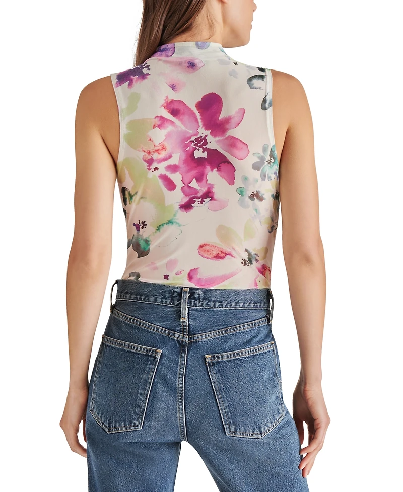 Steve Madden Women's Dalia Floral-Print Draped-Neck Bodysuit