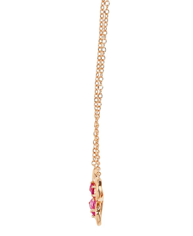 Lab-Grown Pink Sapphire Openwork Butterfly 18" Pendant Necklace (1/2 ct. t.w.) in 14k Rose Gold-Plated Sterling Silver