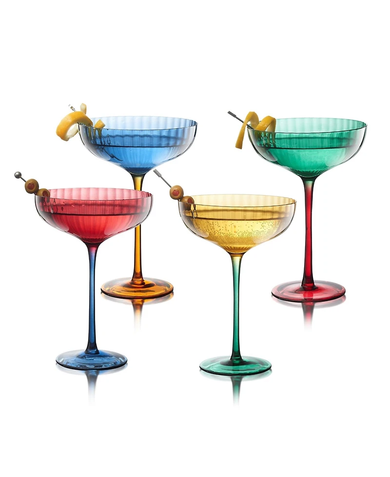 Qualia Glass Festive Coupe Glasses, Set of 4