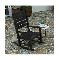 Fielder Contemporary Rocking Chair, All-Weather Hdpe Indoor/Outdoor Rocker