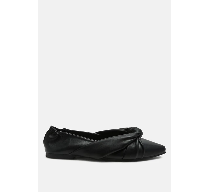 London Rag norma knot detail elasticated ballet flats