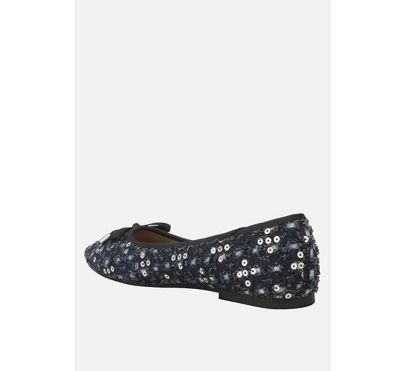 florent sequin flat bow ballerinas
