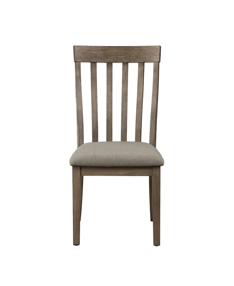 Wire Brushed Brown Side Chairs Set