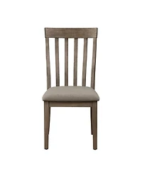 Wire Brushed Brown Side Chairs Set