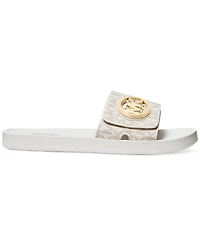 Michael Kors Women's Mk Charm Pool Slide Slip-On Flat Sandals