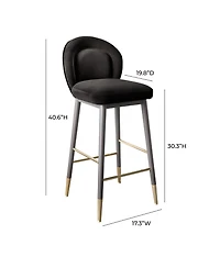 Tov Furniture 1 Pc. Velvet Barstool