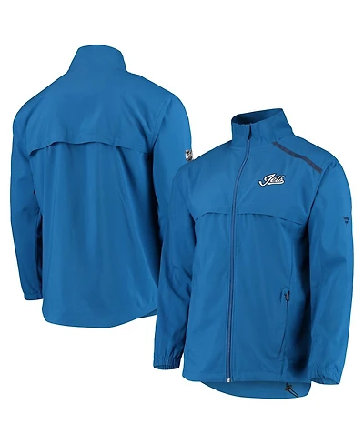 Men's Fanatics Blue Winnipeg Jets Alternate Logo Rinkside Mock Full-Zip Jacket