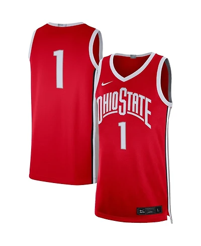 Men's Nike #1 Scarlet Ohio State Buckeyes Limited Basketball Jersey