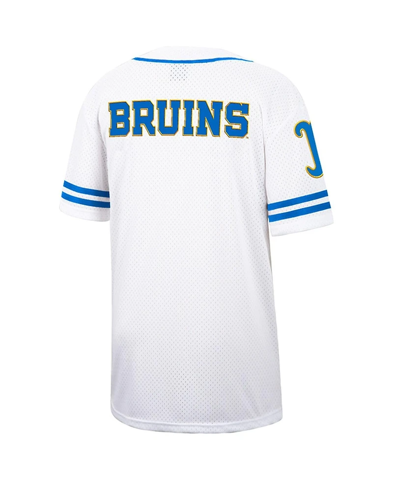 Men's Colosseum White Ucla Bruins Free Spirited Mesh Button-Up Baseball Jersey