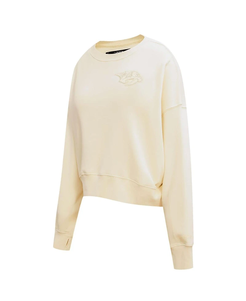 Women's Pro Standard Cream Nashville Predators Neutral Pullover Sweatshirt