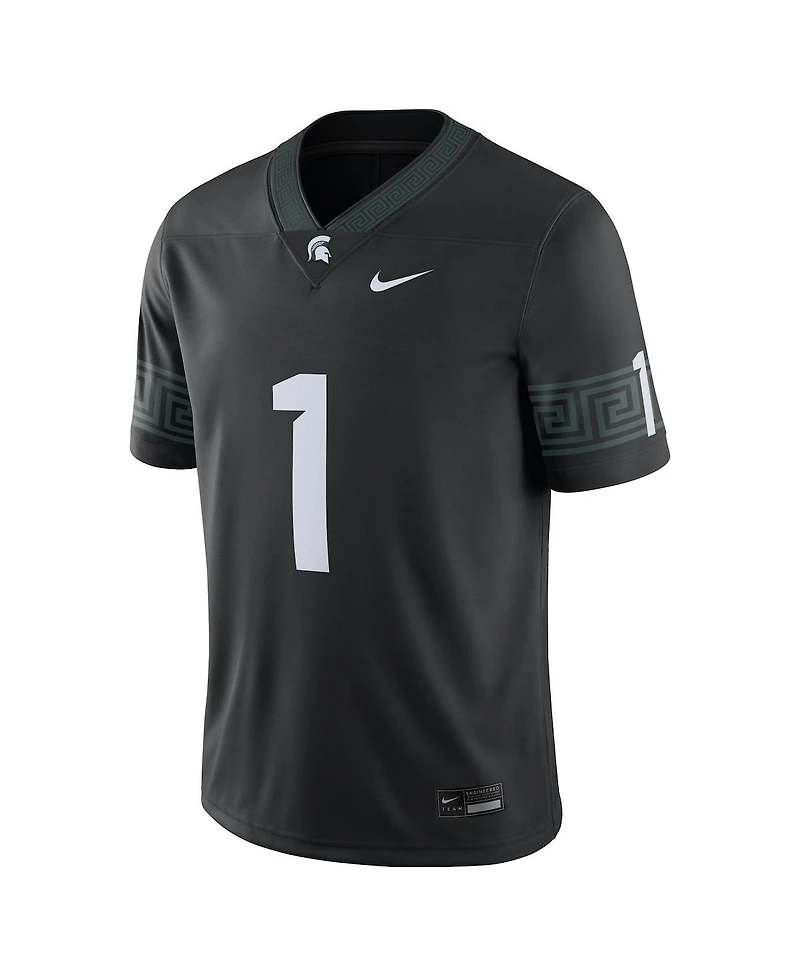 Men's Nike #1 Black Michigan State Spartans Alternate Football Game Jersey