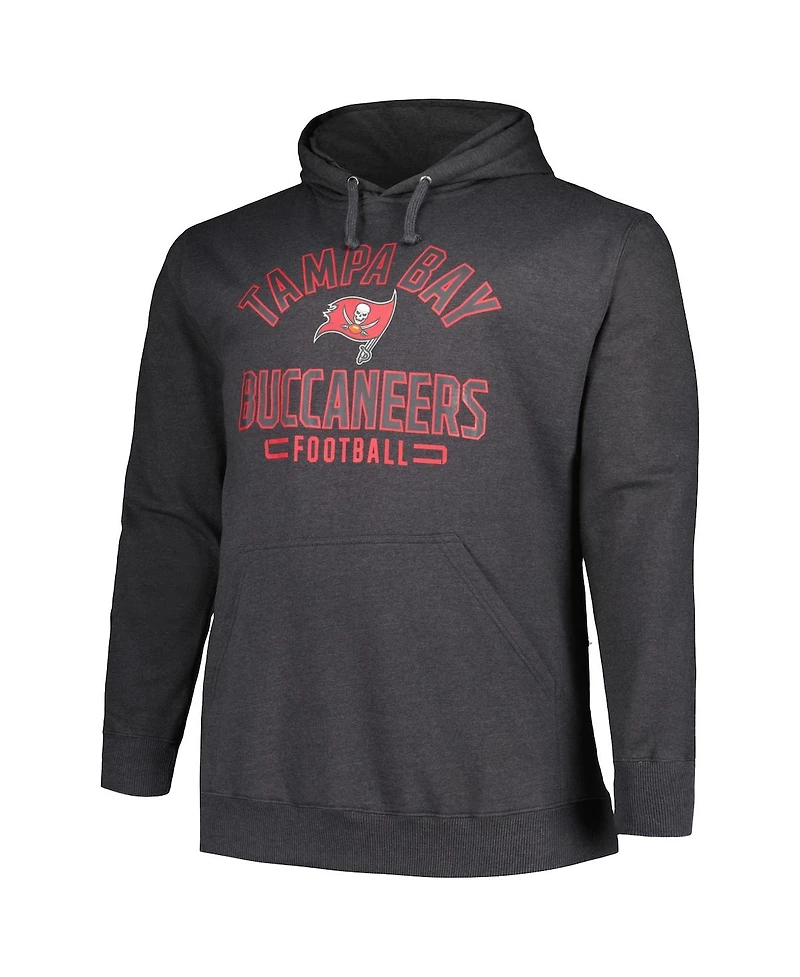 Men's Fanatics Heather Charcoal Tampa Bay Buccaneers Big and Tall Pullover Hoodie