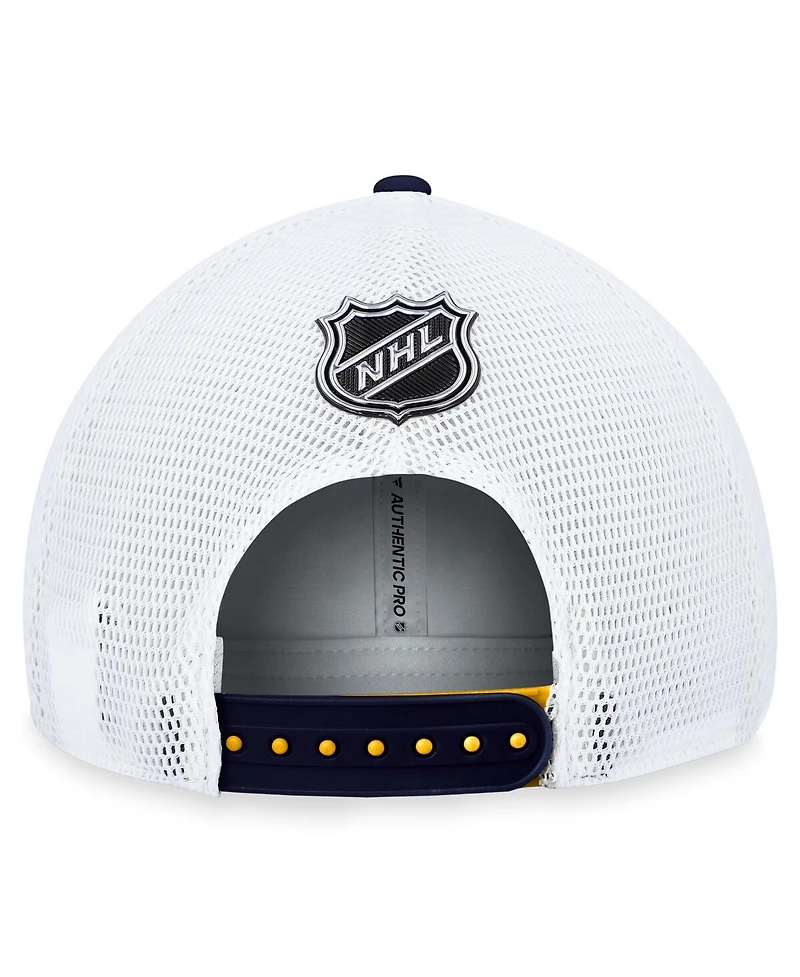 Men's Fanatics Gold Nashville Predators Authentic Pro Rink Trucker Adjustable Hat