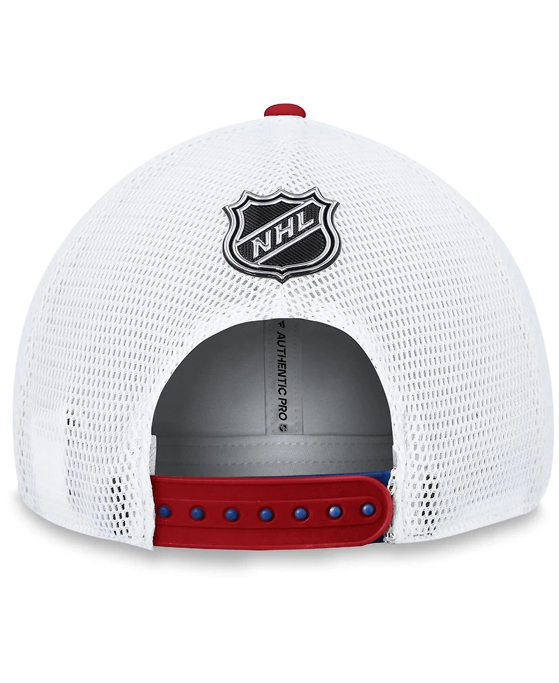 Men's Fanatics Blue New York Rangers Authentic Pro Rink Trucker Adjustable Hat