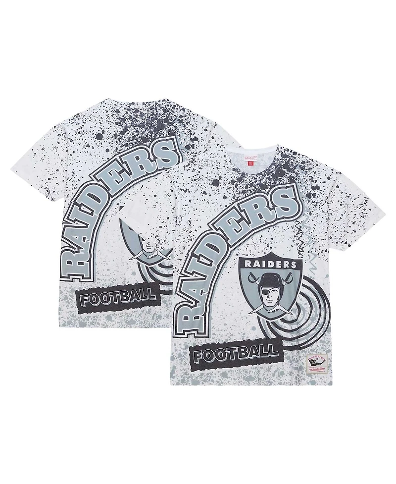 Men's Mitchell & Ness White Las Vegas Raiders Team Burst Sublimated T-shirt