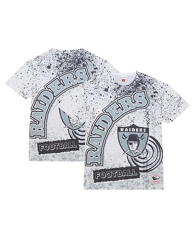 Men's Mitchell & Ness White Las Vegas Raiders Team Burst Sublimated T-shirt