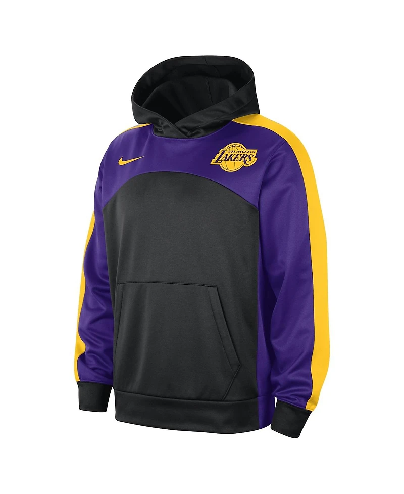 Men's Nike Black, Purple Los Angeles Lakers Authentic Starting Five Force Performance Pullover Hoodie