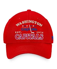 Men's Fanatics Red Distressed Washington Capitals Heritage Vintage-Like Adjustable Hat