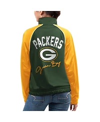 Women's G-iii 4Her by Carl Banks Green Bay Packers Showup Fashion Dolman Full-Zip Track Jacket