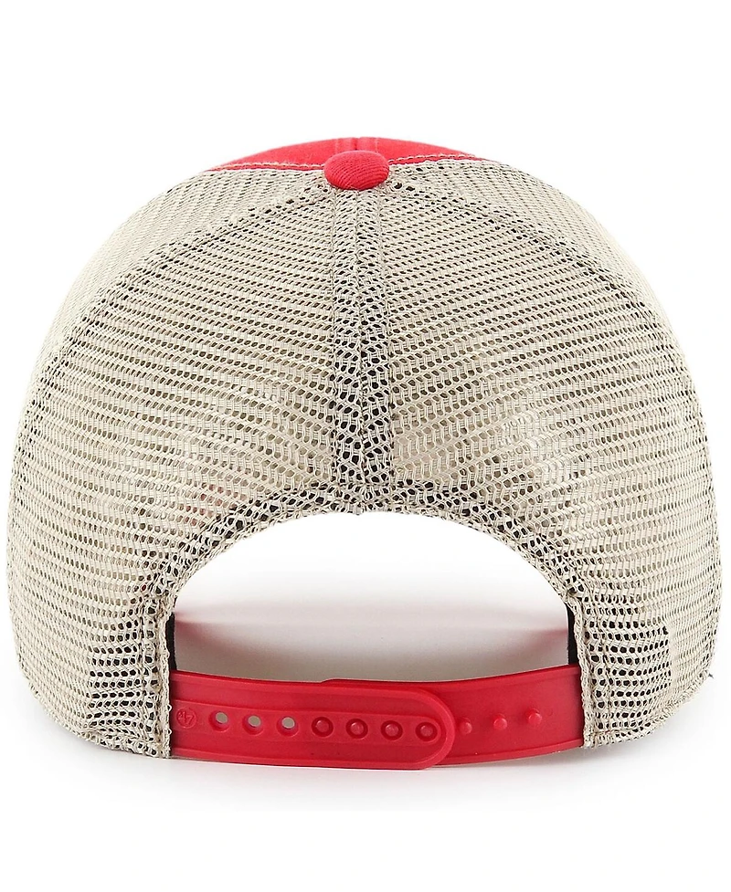 Men's '47 Brand Red, Natural Super Bowl Lvii Flagship Wash Mvp Snapback Hat