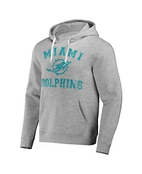 Men's Nfl x Darius Rucker Collection by Fanatics Heather Gray Distressed Miami Dolphins Coaches Pullover Hoodie