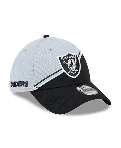 Men's New Era Gray, Black Las Vegas Raiders 2023 Sideline 39THIRTY Flex Hat