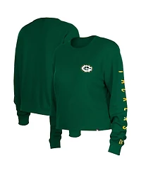 Women's New Era Green Bay Packers Thermal Crop Long Sleeve T-shirt