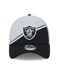 Men's New Era Gray, Black Las Vegas Raiders 2023 Sideline 39THIRTY Flex Hat