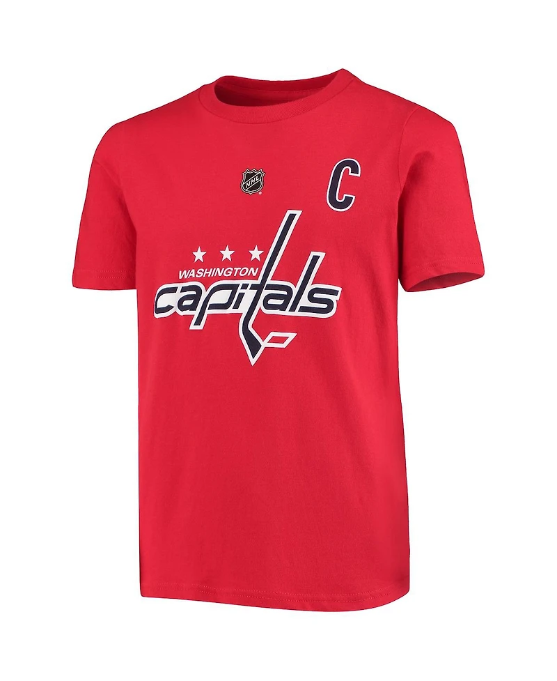 Youth Alexander Ovechkin Red Washington Capitals Player Name and Number T-shirt