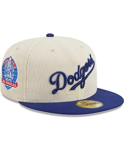 Men's New Era White Los Angeles Dodgers Corduroy Classic 59FIFTY Fitted Hat