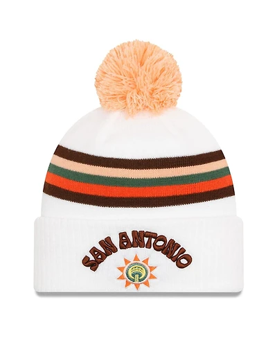 Men's New Era White San Antonio Spurs 2023/24 City Edition Cuffed Pom Knit Hat