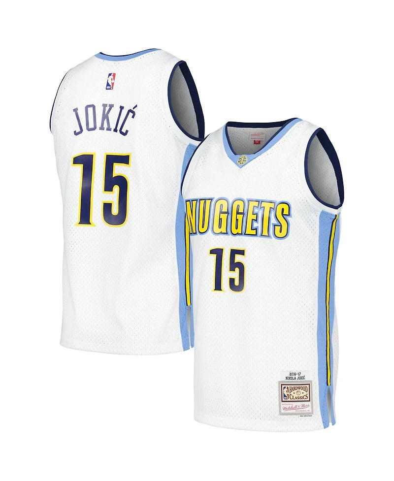 Men's Mitchell & Ness Nikola Jokic White Denver Nuggets 2016/17 Throwback Swingman Jersey