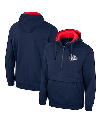 Men's Colosseum Navy Gonzaga Bulldogs Team Half-Zip Pullover Hoodie