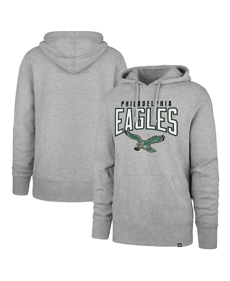 Men's '47 Brand Gray Philadelphia Eagles Headline Pullover Hoodie