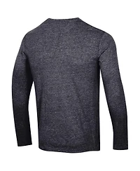 Men's Champion Heather Black Distressed Los Angeles Kings Multi-Logo Tri-Blend Long Sleeve T-shirt