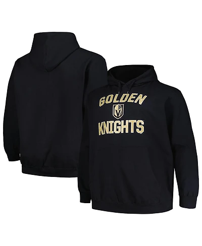 Men's Profile Black Vegas Golden Knights Big and Tall Arch Over Logo Pullover Hoodie