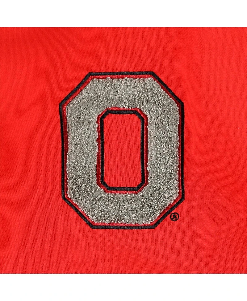 Women's Gameday Couture Scarlet, Black Ohio State Buckeyes Matchmaker Diagonal Cowl Pullover Hoodie
