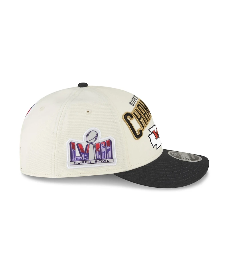 Men's New Era Cream Kansas City Chiefs Super Bowl Lviii Champions Locker Room Low Profile 9FIFTY Hat